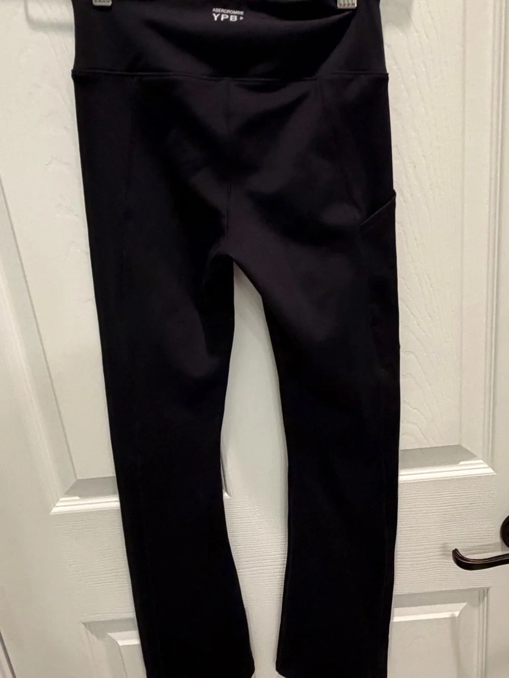 Abercrombie Kids YPB Black Cinched High Rise Flare Leggings Girls 9/10
